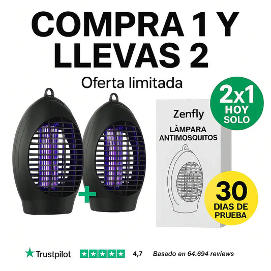 Pack 2 LAMPARAS ANTIMOSQUITOS ecológico ZenFly™