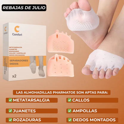Almohadillas terapéuticas con Separador de dedos l PharmaToe™